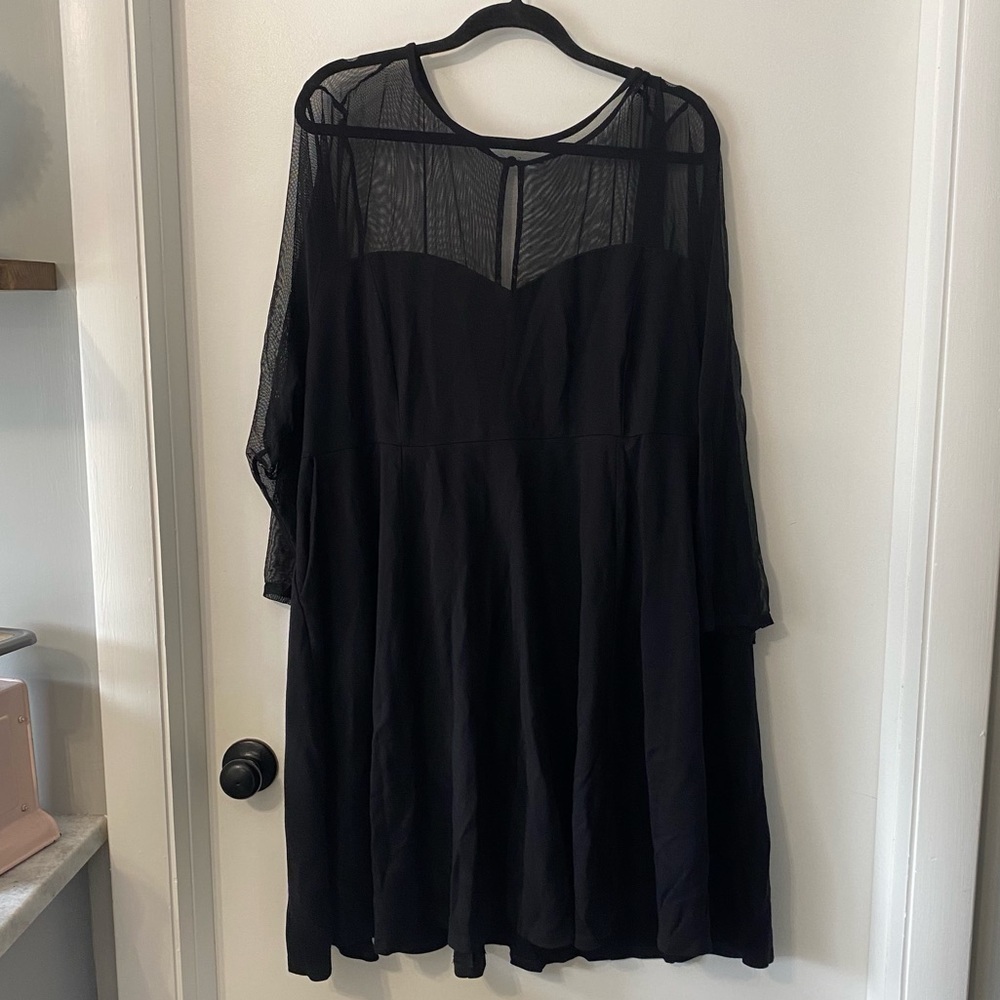 Torrid Black Long Sleeve Mesh Top‎ Dress 6X - Picture 2 of 6
